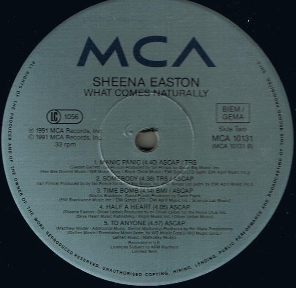 Sheena Easton : What Comes Naturally (LP, Album)