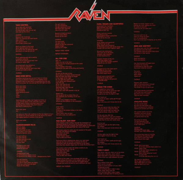 Raven (6) : All For One (LP, Album)