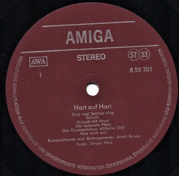 Jürgen Hart : Hart Auf Hart (LP, Album, Red)