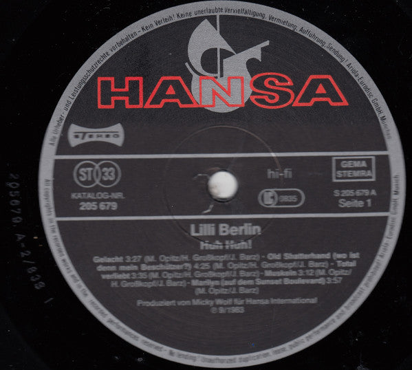 Lilli Berlin : Huh Huh! (LP, Album)
