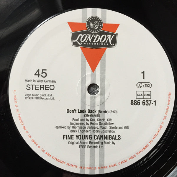 Fine Young Cannibals : Don't Look Back (12")