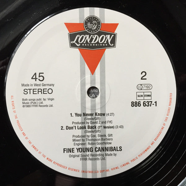 Fine Young Cannibals : Don't Look Back (12")