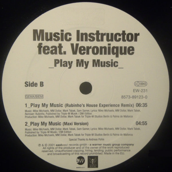 Music Instructor Feat. Veronique (7) : Play My Music (12")