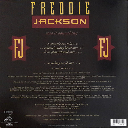 Freddie Jackson : Was It Something (12")
