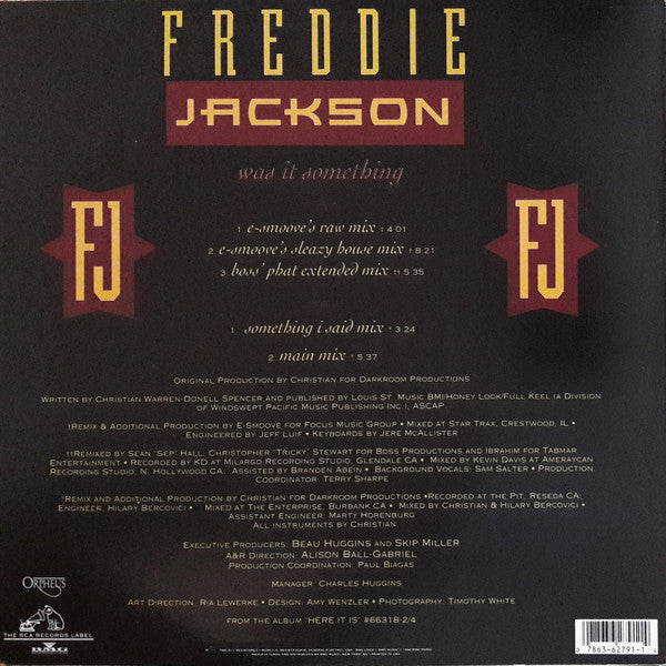 Freddie Jackson : Was It Something (12")