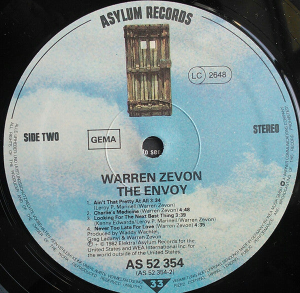 Warren Zevon : The Envoy (LP, Album)