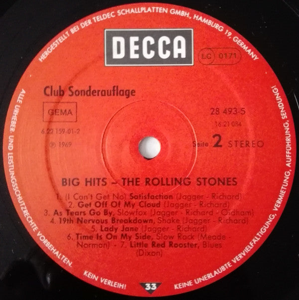The Rolling Stones : Big Hits (LP, Comp, Club, RE)