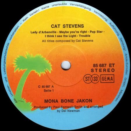 Cat Stevens : Mona Bone Jakon (LP, Album, RE)