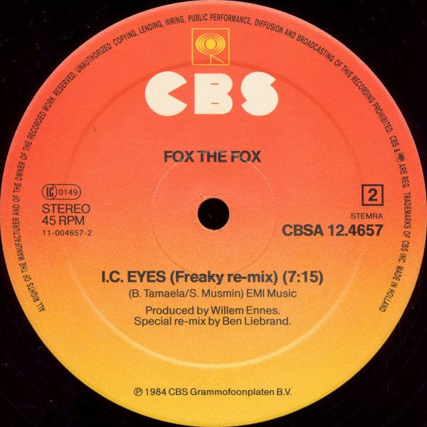 Fox The Fox : I.C. Eyes (Special Re-Mix By Ben Liebrand) (12", Maxi)