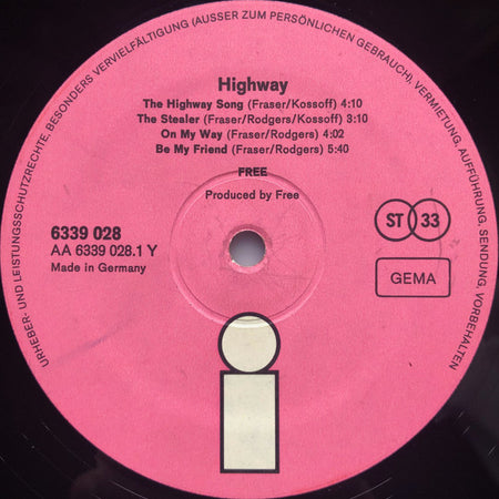 Free : Highway (LP, Album, Gat)