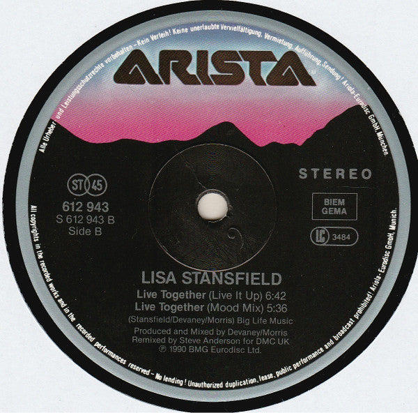 Lisa Stansfield : Live Together (Remix) (12", Maxi)