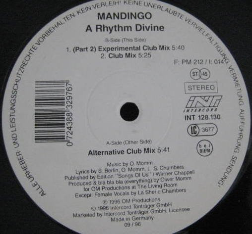Mandingo (2) : A Rhythm Divine (12")