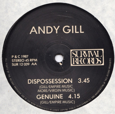 Andy Gill : Dispossession (12", Maxi)