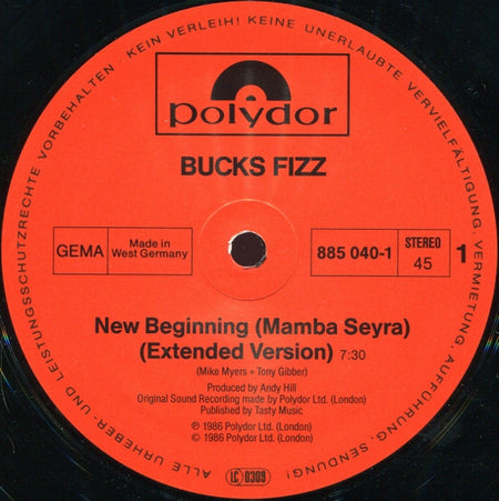 Bucks Fizz : New Beginning (Mamba Seyra) (12", Maxi)