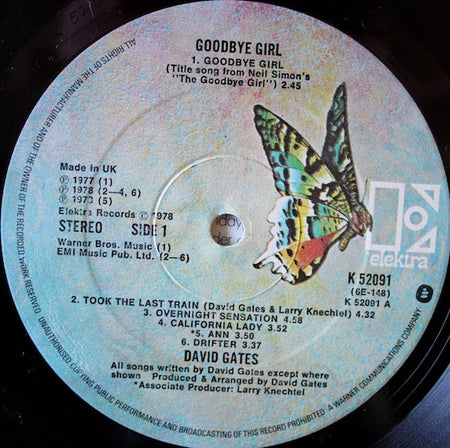 David Gates : Goodbye Girl (LP, Album)
