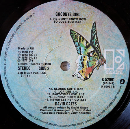 David Gates : Goodbye Girl (LP, Album)