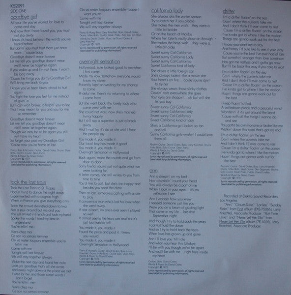 David Gates : Goodbye Girl (LP, Album)