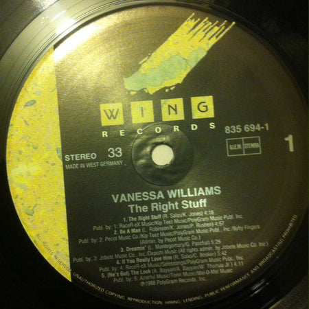 Vanessa Williams : The Right Stuff (LP, Album)