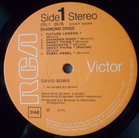 Bowie* : Diamond Dogs (LP, Album, Gat)
