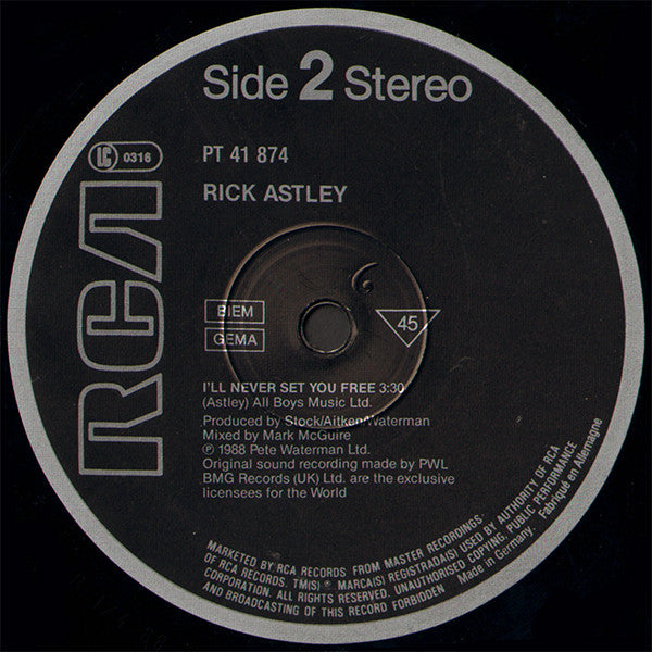 Rick Astley : Together Forever (House Of Love Mix) (12", Maxi)