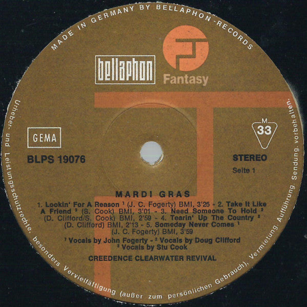 Creedence Clearwater Revival : Mardi Gras (LP, Album)