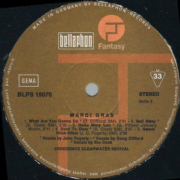 Creedence Clearwater Revival : Mardi Gras (LP, Album)
