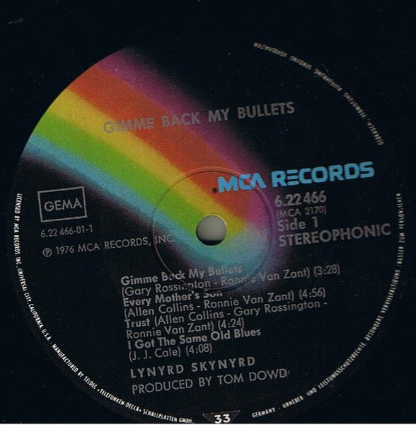 Lynyrd Skynyrd : Gimme Back My Bullets (LP, Album)