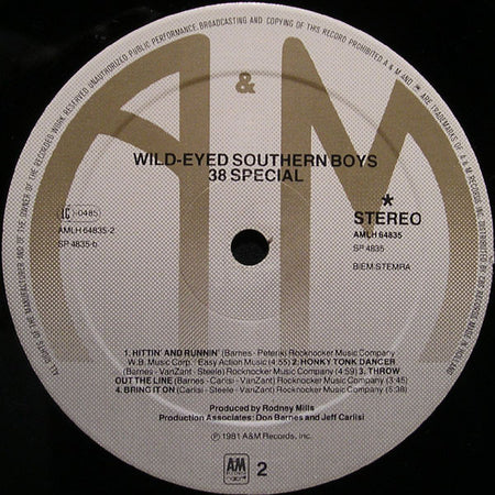 38 Special (2) : Wild-Eyed Southern Boys (LP, Album)