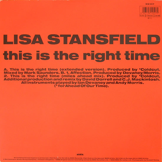 Lisa Stansfield : This Is The Right Time (12", Single)