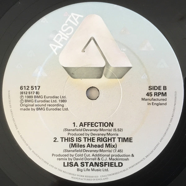 Lisa Stansfield : This Is The Right Time (12", Single)