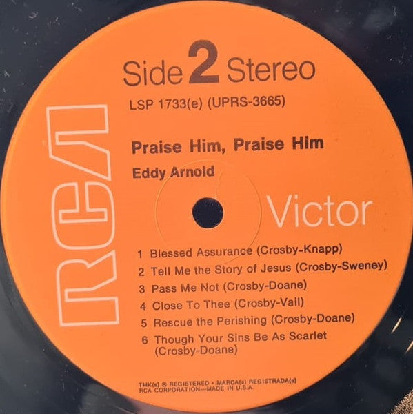 Eddy Arnold : Praise Him, Praise Him (LP, Album, RE, Ora)