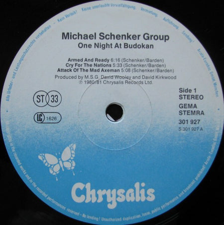 The Michael Schenker Group : One Night At Budokan (2xLP, Album)