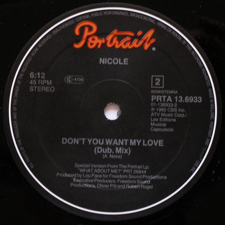 Nicole J McCloud : Don't You Want My Love (Maxi Club Version) (12", Maxi)