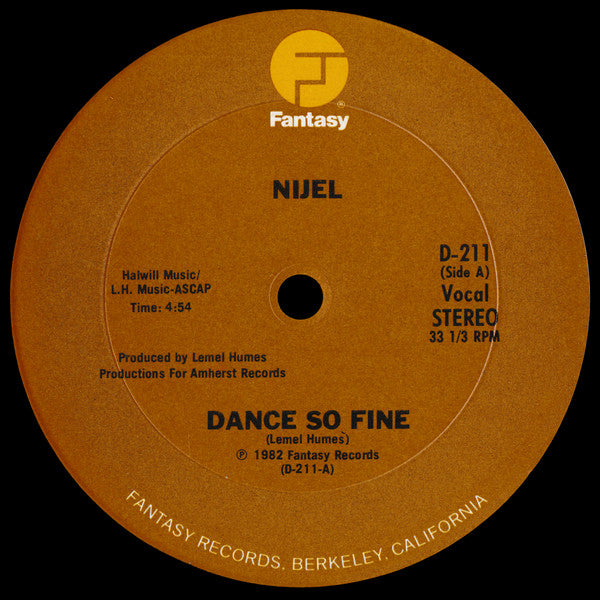 Nijel : Dance So Fine (12")