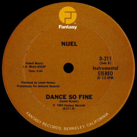 Nijel : Dance So Fine (12")