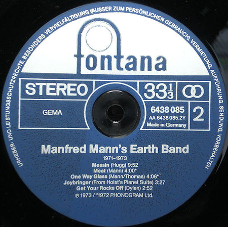 Manfred Mann's Earth Band : 1971 - 1973 (LP, Comp, Inj)