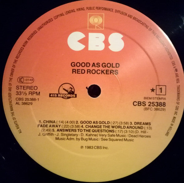 Red Rockers : Good As Gold (LP, Album)