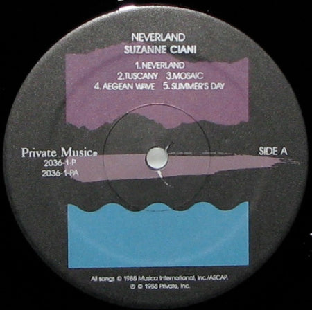 Suzanne Ciani : Neverland (LP, Album, EMW)