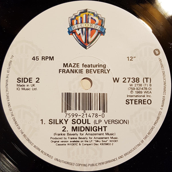 Maze Featuring Frankie Beverly : Silky Soul (12")