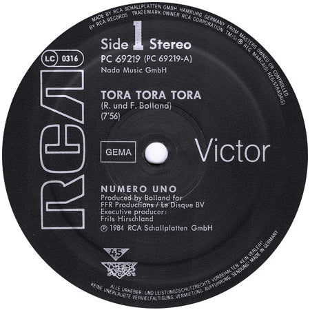 Numero Uno : Tora Tora Tora (12", Maxi)
