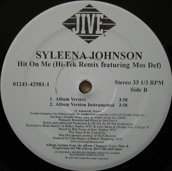 Syleena Johnson Featuring Mos Def : Hit On Me (Hi-Tek Remix) (12")