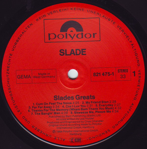 Slade : Slades Greats (LP, Comp)