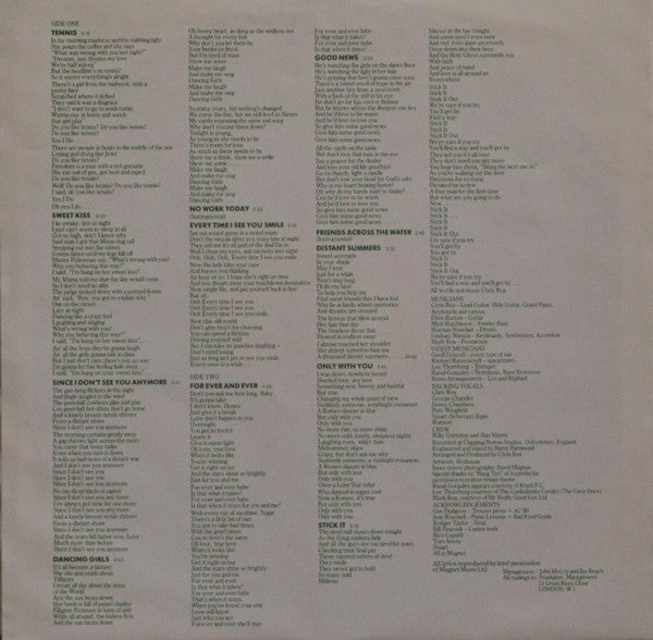 Chris Rea : Tennis (LP, Album, RE)