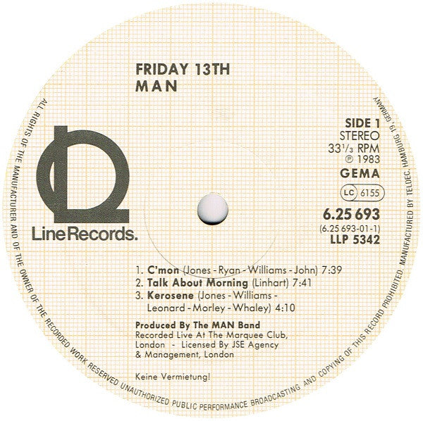 Man : Friday 13th (LP, Album)