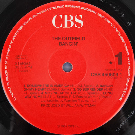 The Outfield : Bangin' (LP, Album)