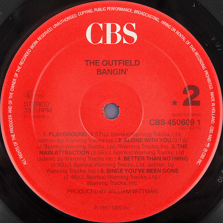 The Outfield : Bangin' (LP, Album)