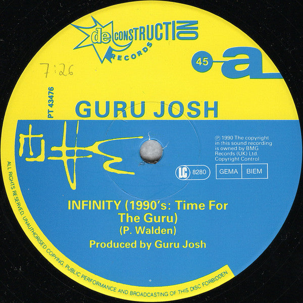 Guru Josh : Infinity (1990's...Time For The Guru) (12", Maxi)