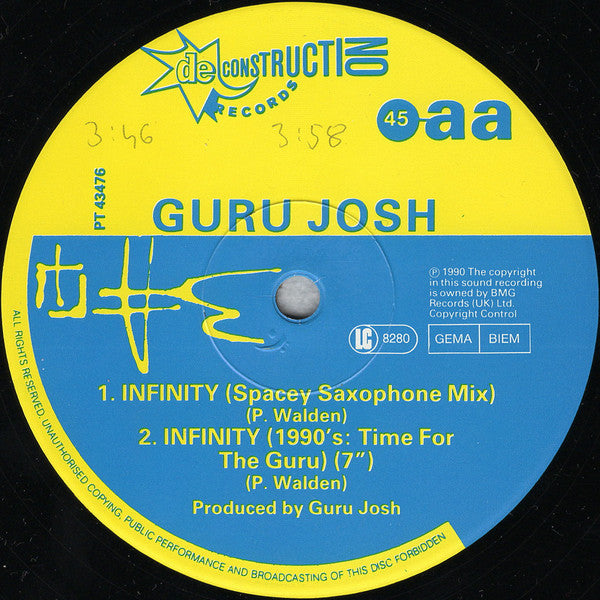 Guru Josh : Infinity (1990's...Time For The Guru) (12", Maxi)