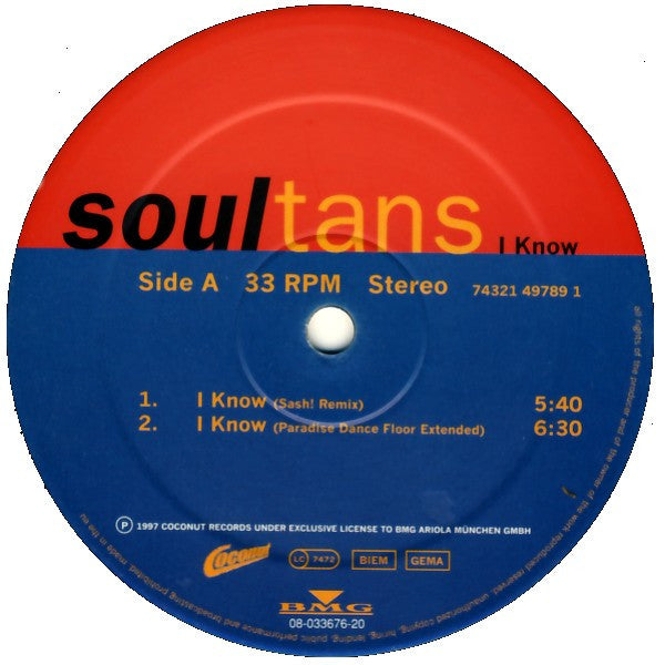 Soultans : I Know (12", Maxi)