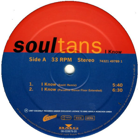 Soultans : I Know (12", Maxi)